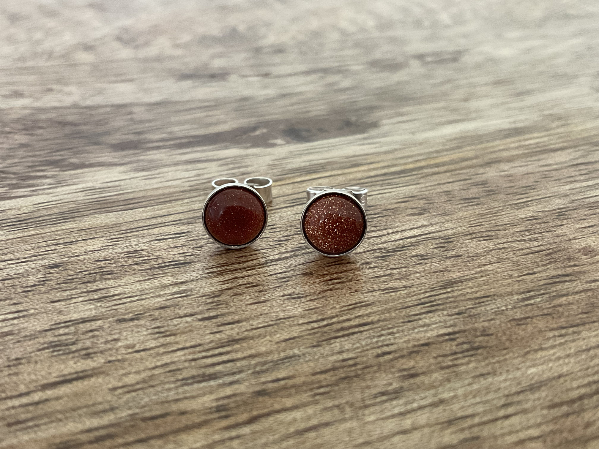 Sandstone Gemstone Stud Earrings - Click Image to Close